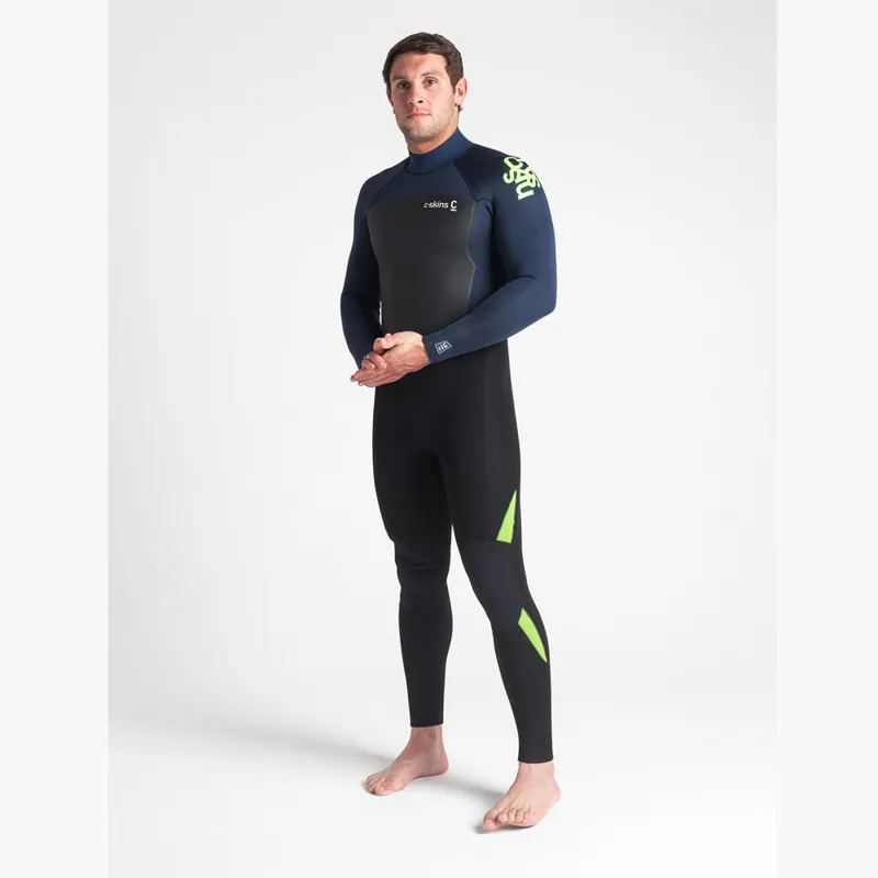 C-Skins Mens Legend 4/3 Back Zip Wetsuit Black/Blue